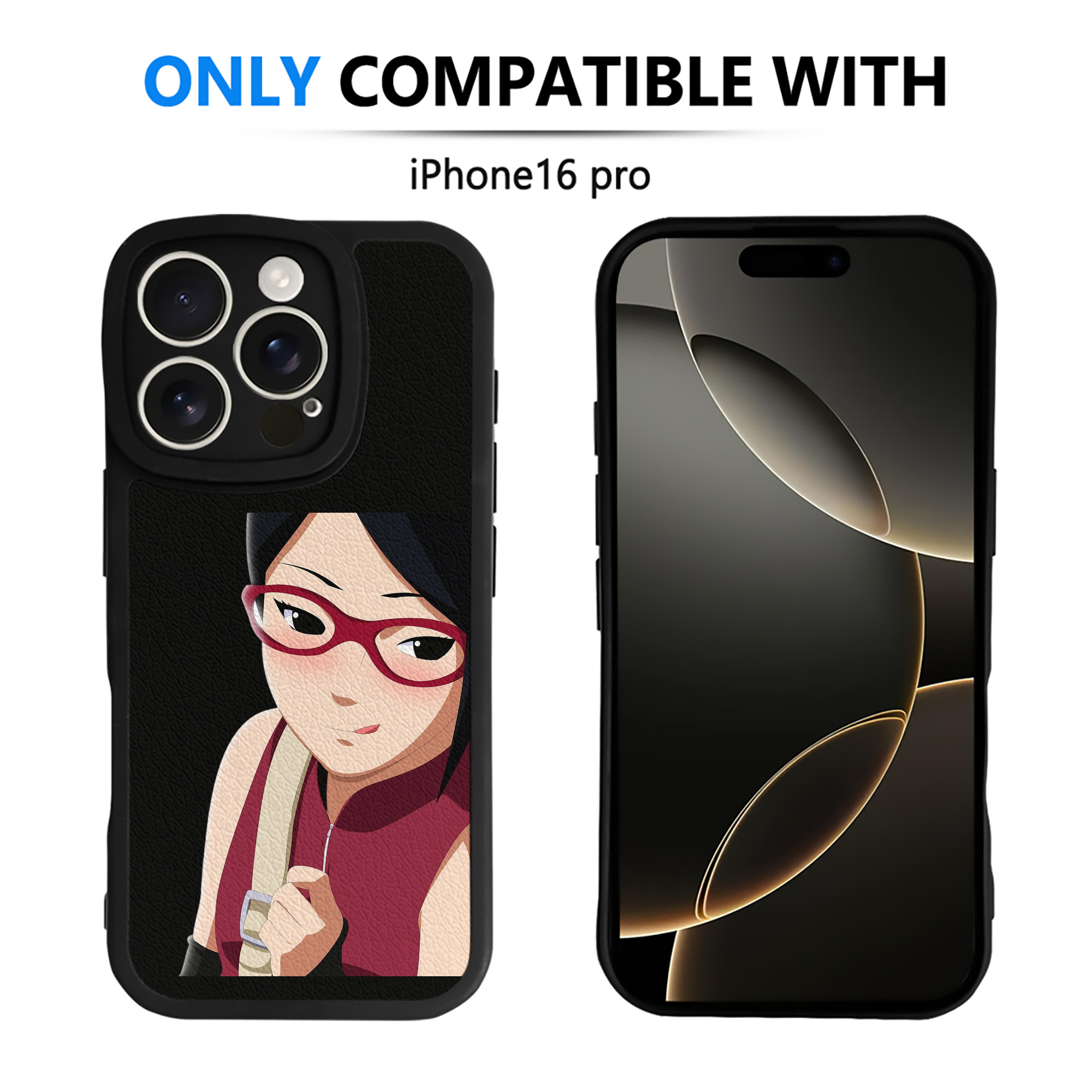 （画像用） NARUTO -ナルト- うちは サラダ Uchiha Sarada 【iPhone 16シリーズ対応】シリコンスマホケース（レザー調） 材質：シリコン